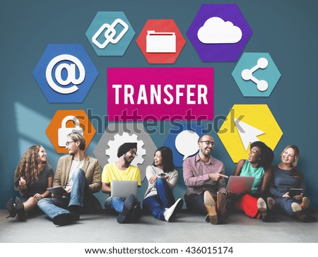 Transfer Transmission Word Graphic Concept