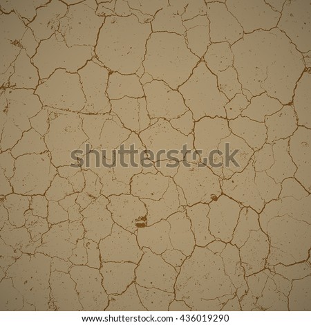 Dry Cracked Earth Overlay Vector Texture For Your Design. EPS10 