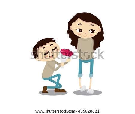 Romantic Couple Illustration - Happy Anniversary Dear