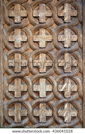 Patterns of wood in the form of crosses, background, texture
