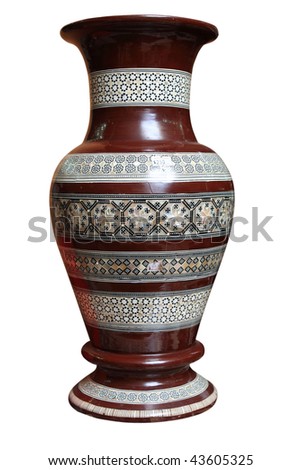 The ancient vase isolated on white background