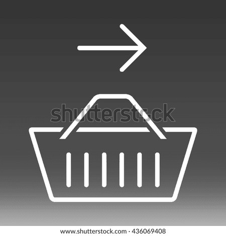 Shopping Basket With Right Arrow Vector Icon Illustration