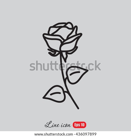 Line icon- rose