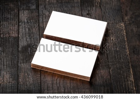 thick white cotton paper business card mock up with foil on the edges