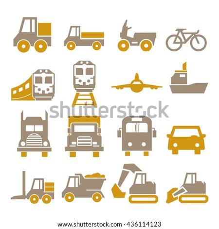 transport, transportation icon set
