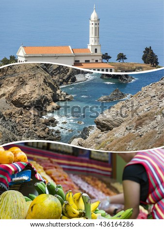 Collage of Madeira (Portugal) images - travel background (my photos)