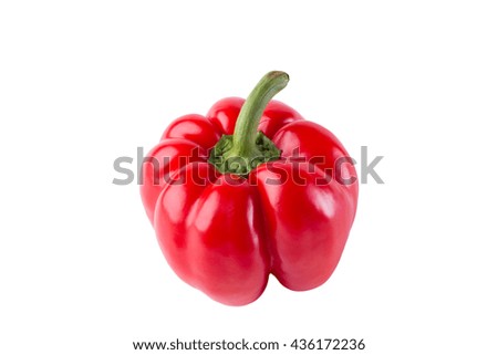 red paprika on white background