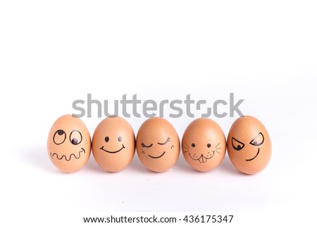 Group of egg with  face feeling