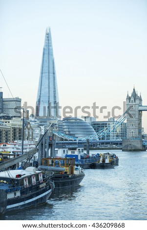 The Shard Building and River Thames, London, England, United Kingdom, Europe