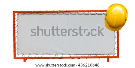 blank sign construction with green corrugated sheet background