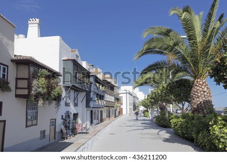 Los Balcones, traditional houses with wooden balconies, Avenida Maritima, Santa Cruz de la Palma, La Palma, Canary Islands, Spain, Europe