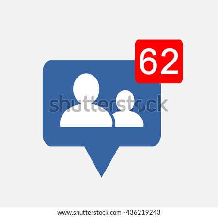 White  friends people  Follower isolated counter notification  Vector Logo, JPG, JPEG, EPS. Icon Button.Flat Social Media Sign