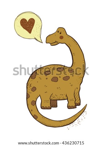 Hand drawn childish dinosaur figure