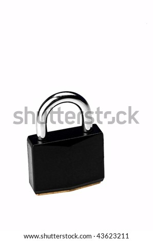 Image of a black padlock on white background