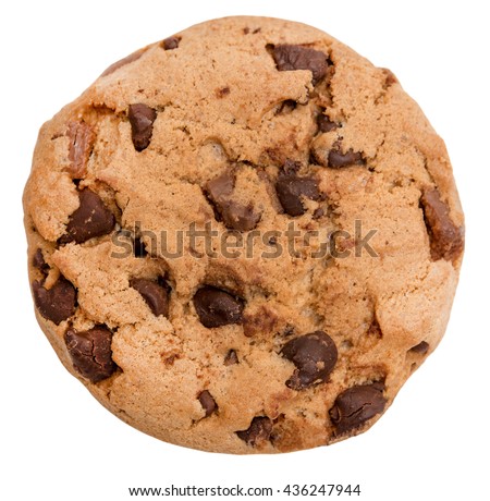 Chocolate chip cookie isolated on white background Royalty-Free Stock Photo #436247944