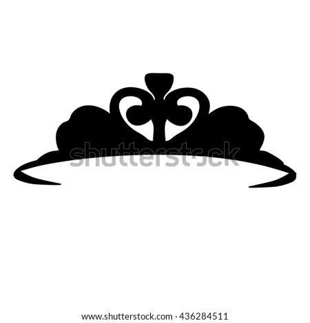 vector isolated silhouette of a crown, tiaras