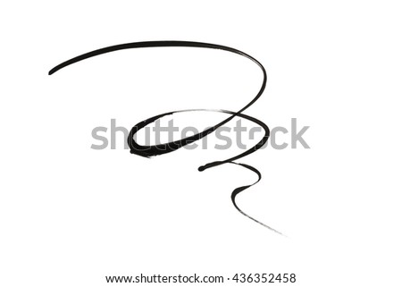 Black color eyeliner strokes on background
 Royalty-Free Stock Photo #436352458