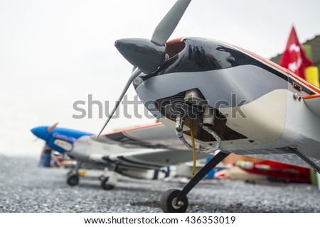  radio-controlled model airplanes Royalty-Free Stock Photo #436353019