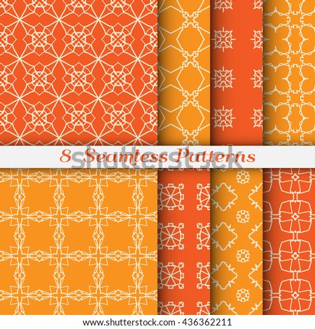 Colorful geometric backgrounds. Ethnic islamic arabic line pattern set. Islamic arabic ornament. Islamic geometry. Seamless vector in arabic style. Contemporary graphic design endless texture.