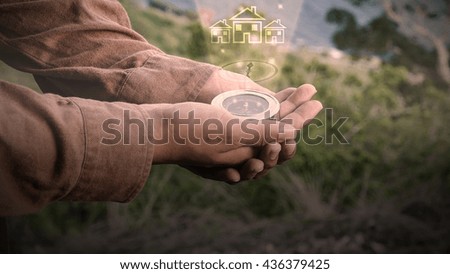 concept compass in my hand 