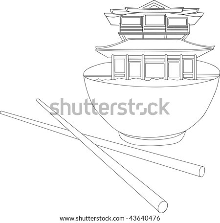 vector - abstract china food isolated on background