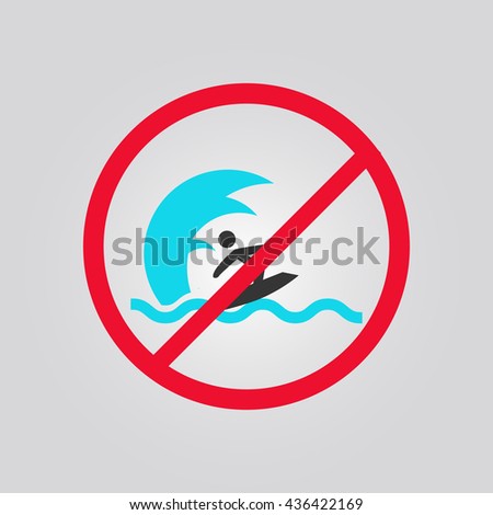 surfing sign. warning. icon