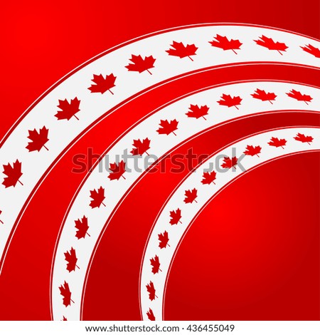 1st of July Canada Independence Day Abstract background. Canada Day Queen Day creative backdrop. Canadian Day background, banner, greeting card template. Symbol red background. Vector Illustration