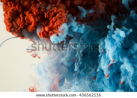 Abstract Colourful Paint in Water Background