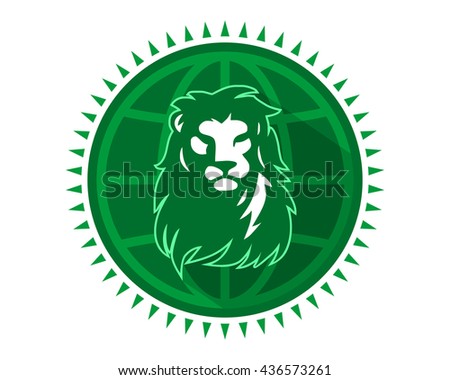 globe lion head silhouette image vector