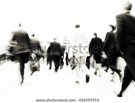 People Rushing to Work Commuters Concept