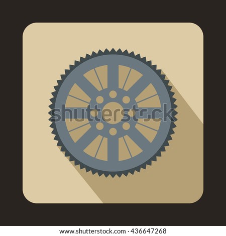 Sprocket from bike icon, flat style