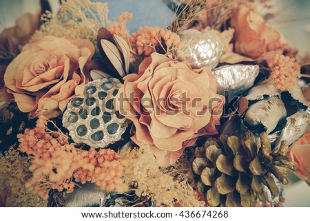 Beautiful bouquet flower for background with filter effect retro vintage style