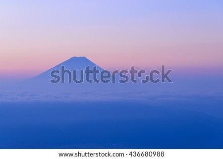 Mt.Fuji and Sea of clouds at dawn