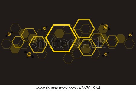 hexagon bee hive design background vector EPS10