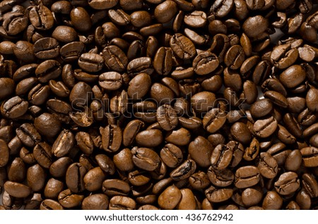 Background of close up brown coffee grains