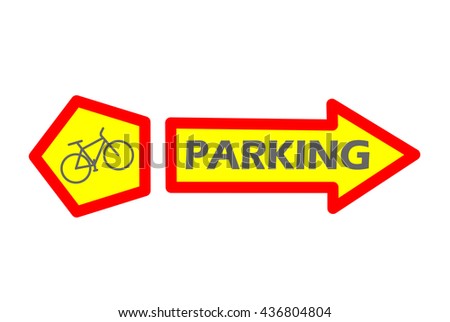 Bicycle parking sign - vector illustration. 