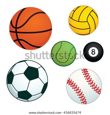 many ball in many type of sport vector