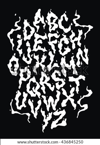 Smoke vapor font. Vector alphabet