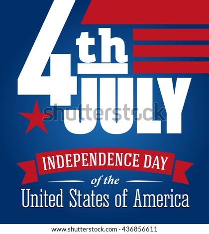 American independence day design. Fourth of July patriotic banner.