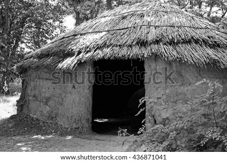 Reconstructed hut of ancient tribe Meotians. The first millennium BC. Archaeological museum Tanais, Russia