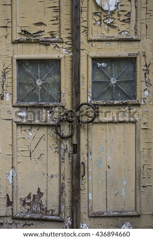 texture of old paint on the doors