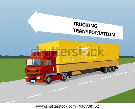 logistics logistic truck trucking transportation trailer cargo transport container road logo 
