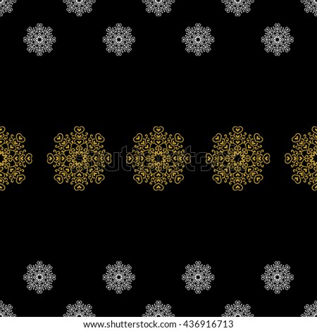 Golden vintage decor seamless pattern. Vector illustration for your design