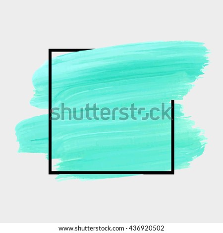 Grunge abstract background brush paint texture design acrylic stroke poster illustration vector over square frame. Rough paper hand painted vector. Perfect design for headline, logo and sale banner. 