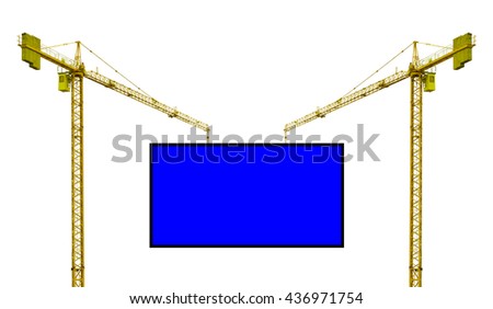 crane hoisting label advertise isolate on white backgrounds
