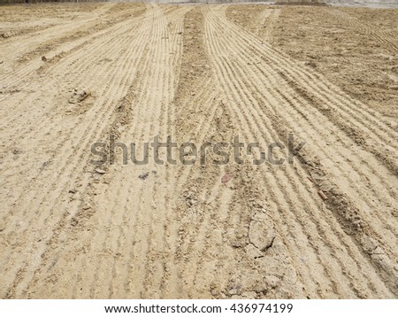 Wheel track on sand