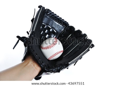 Baseball glove and ball