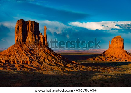 Monument Valley at Sunset Arizona Famous USA landscapes
