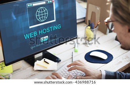 SEO Online Website Web Hosting Technology Concept Royalty-Free Stock Photo #436988716