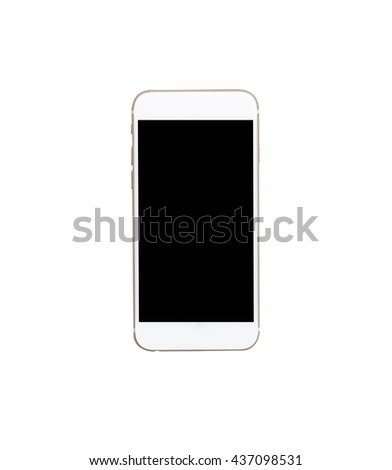White smartphone isolated on white background